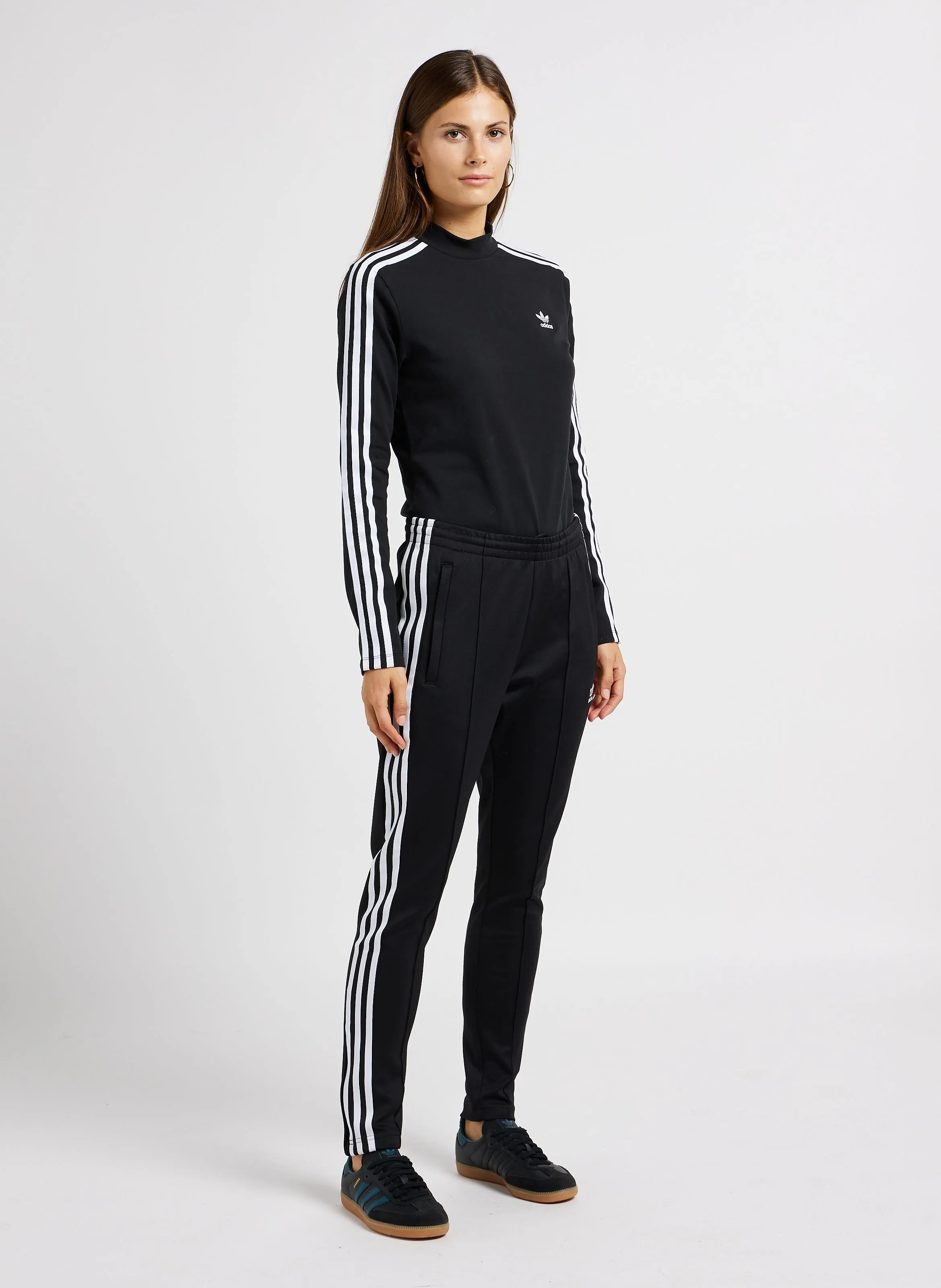 ADIDAS Pantalón de jogging slim con tres bandas en negro