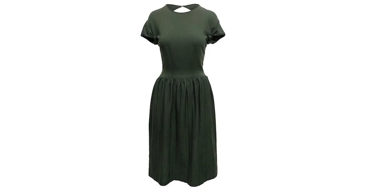 Alaïa Vestido de punto con espalda abierta Alaia verde oscuro Talla US S 