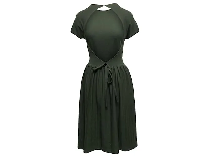 Alaïa Vestido de punto con espalda abierta Alaia verde oscuro Talla US S 