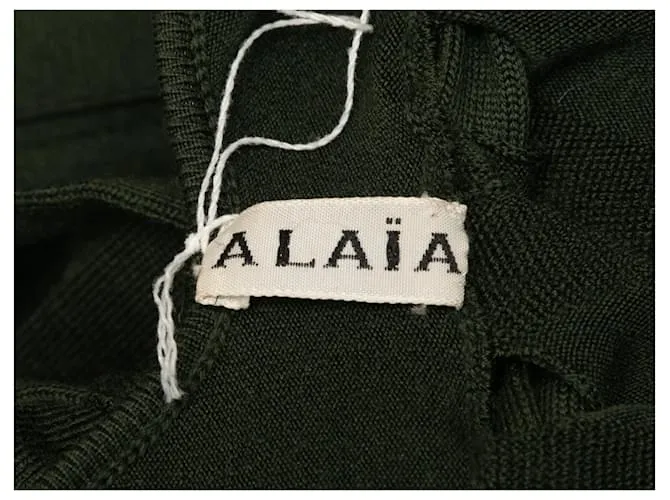 Alaïa Vestido de punto con espalda abierta Alaia verde oscuro Talla US S 