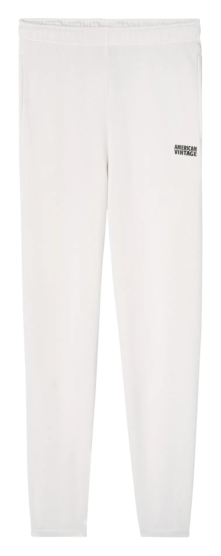 AMERICAN VINTAGE IZUBIRD - Pantalón de jogging de mezcla de algodón de talle alto en blanco