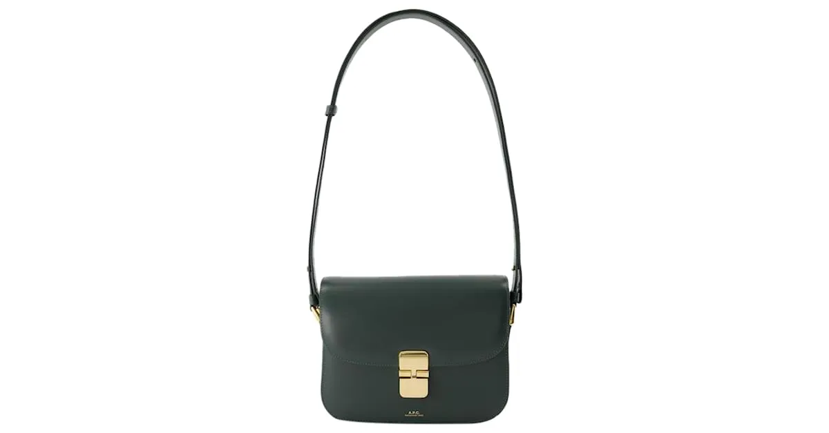 Apc Grace Pequeño Crossbody - A.P.C. - Cuero - Verde Oscuro 