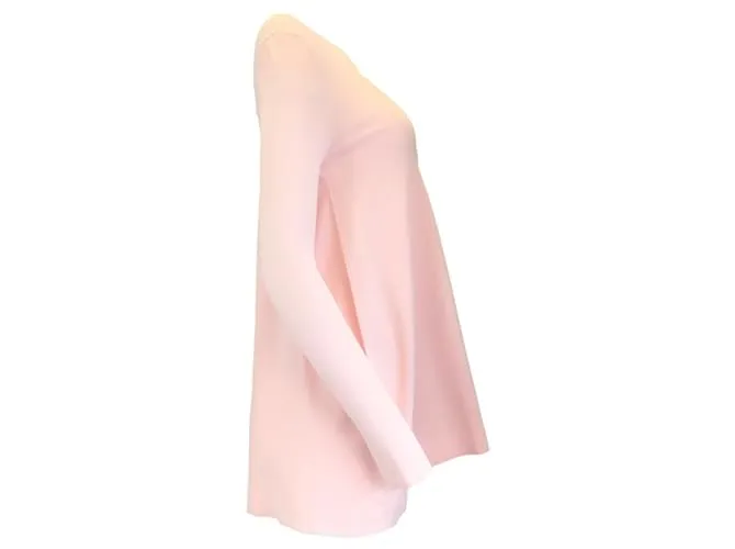 Autre Marque Top de punto de viscosa de manga larga rosa claro Alaia 