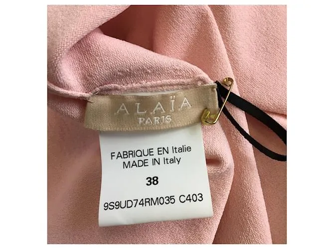 Autre Marque Top de punto de viscosa de manga larga rosa claro Alaia 