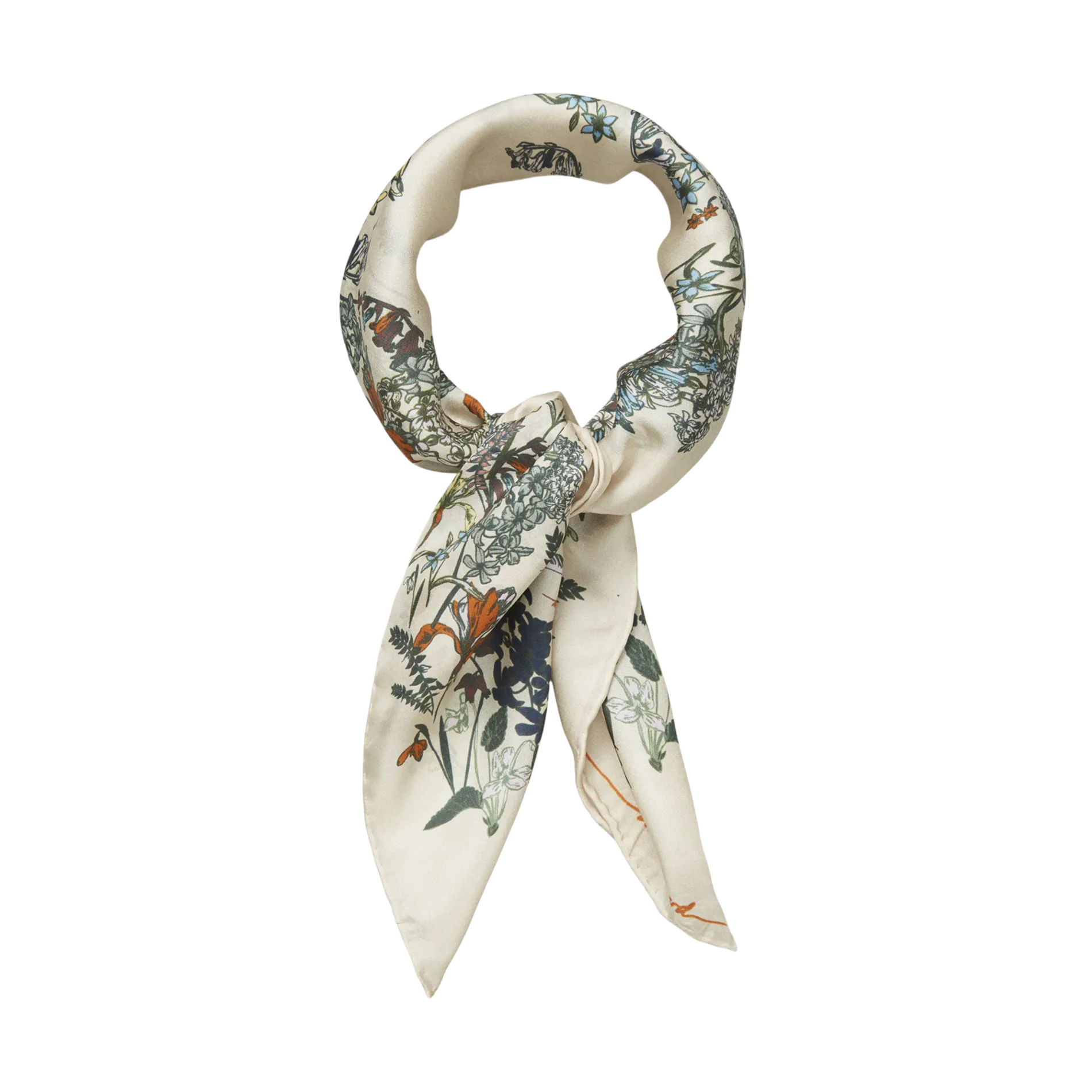 BECKSONDERGAARD DONICA - Foulard imprimé en soie en blanco