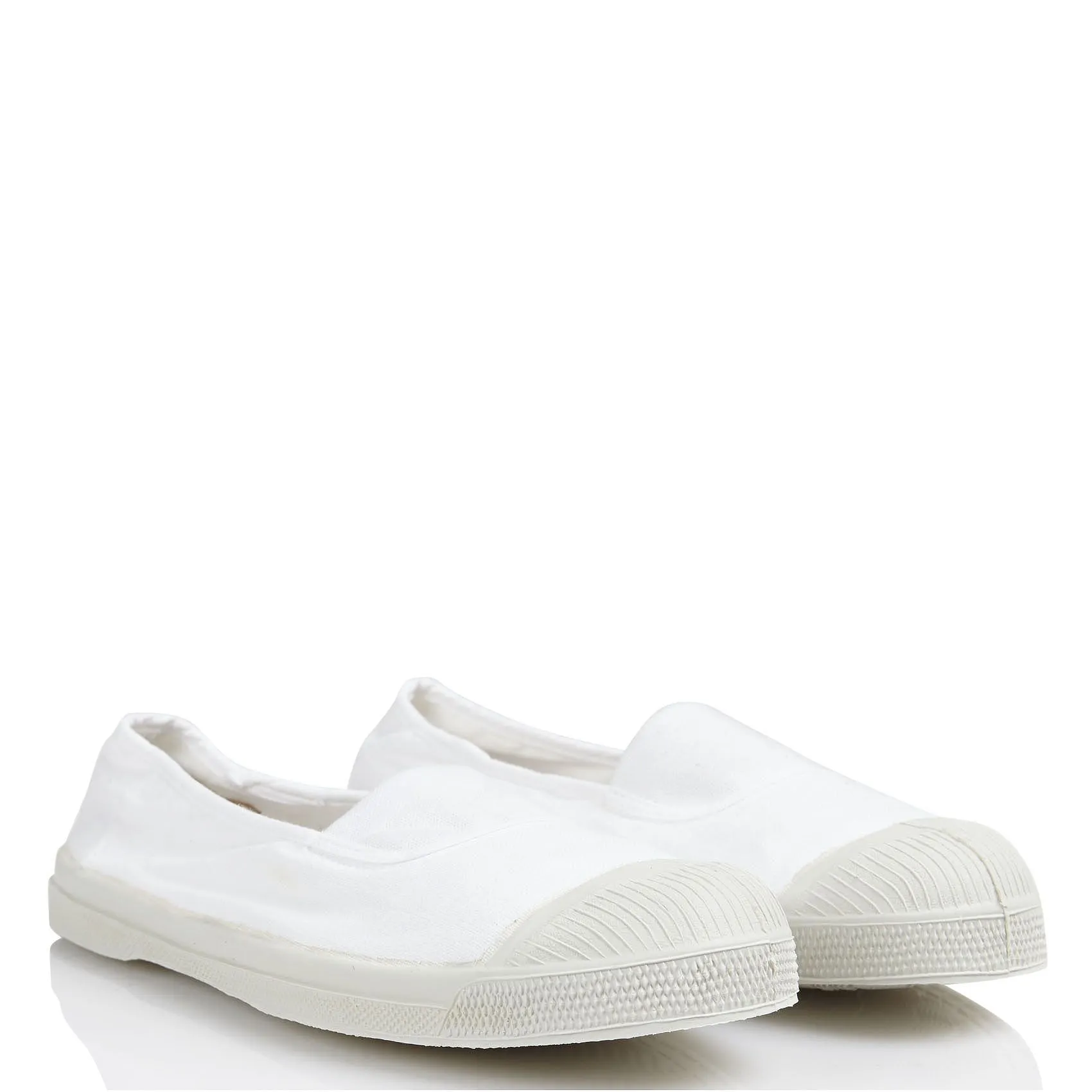 BENSIMON Deportivas de tela con elásticos en blanco