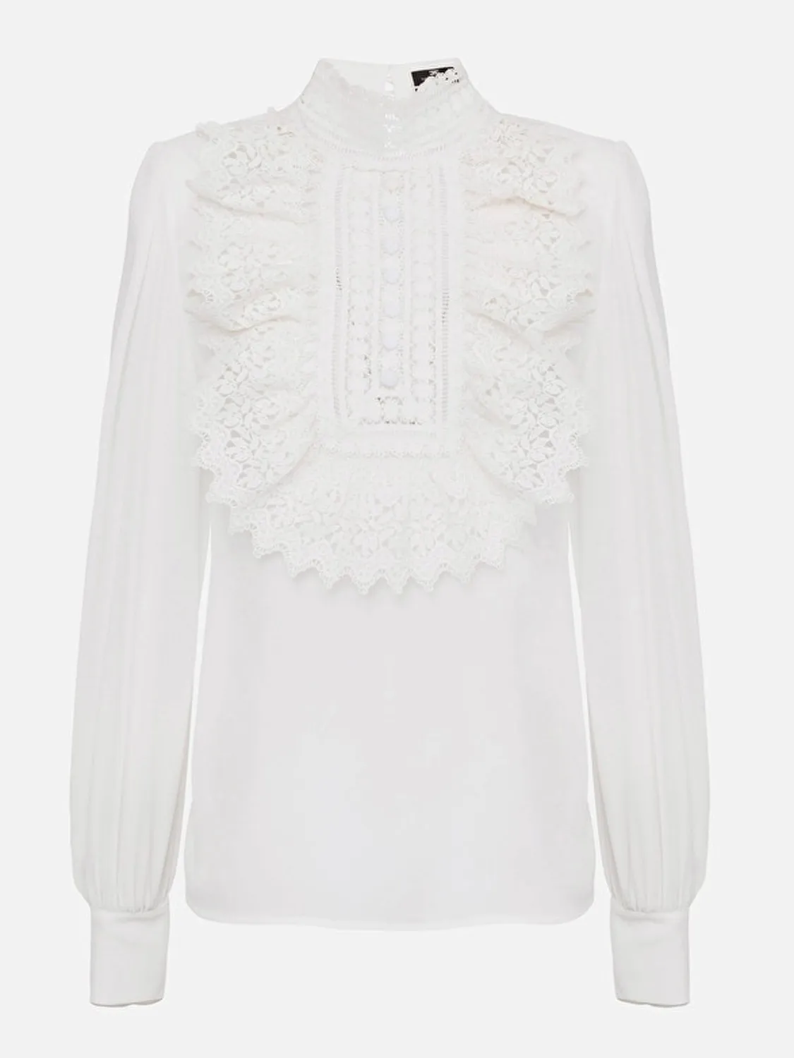 BLUSA GEORGETTE CON ENCAJE ELISABETTA FRANCHI