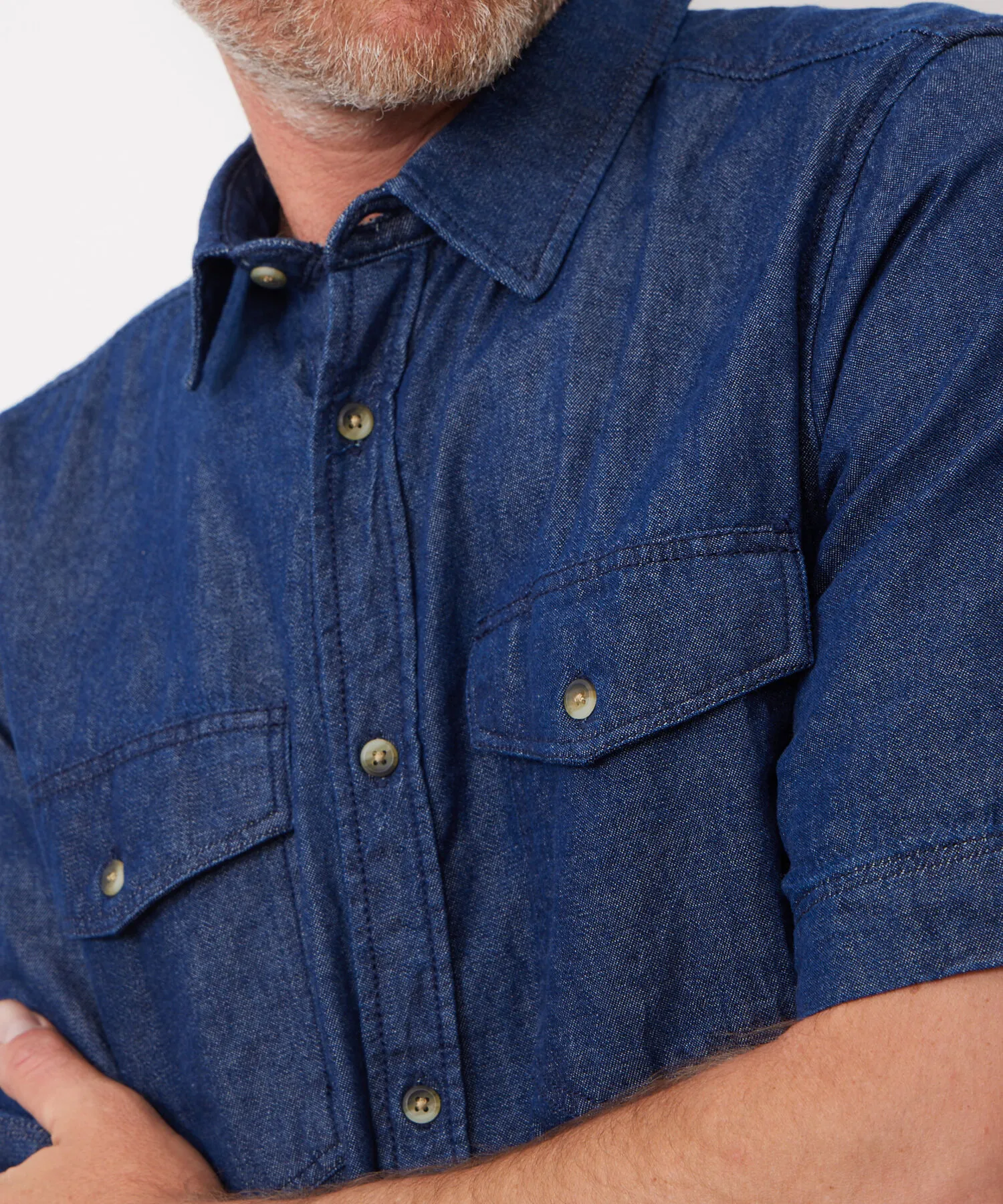 Camisa Manga Corta en Denim-