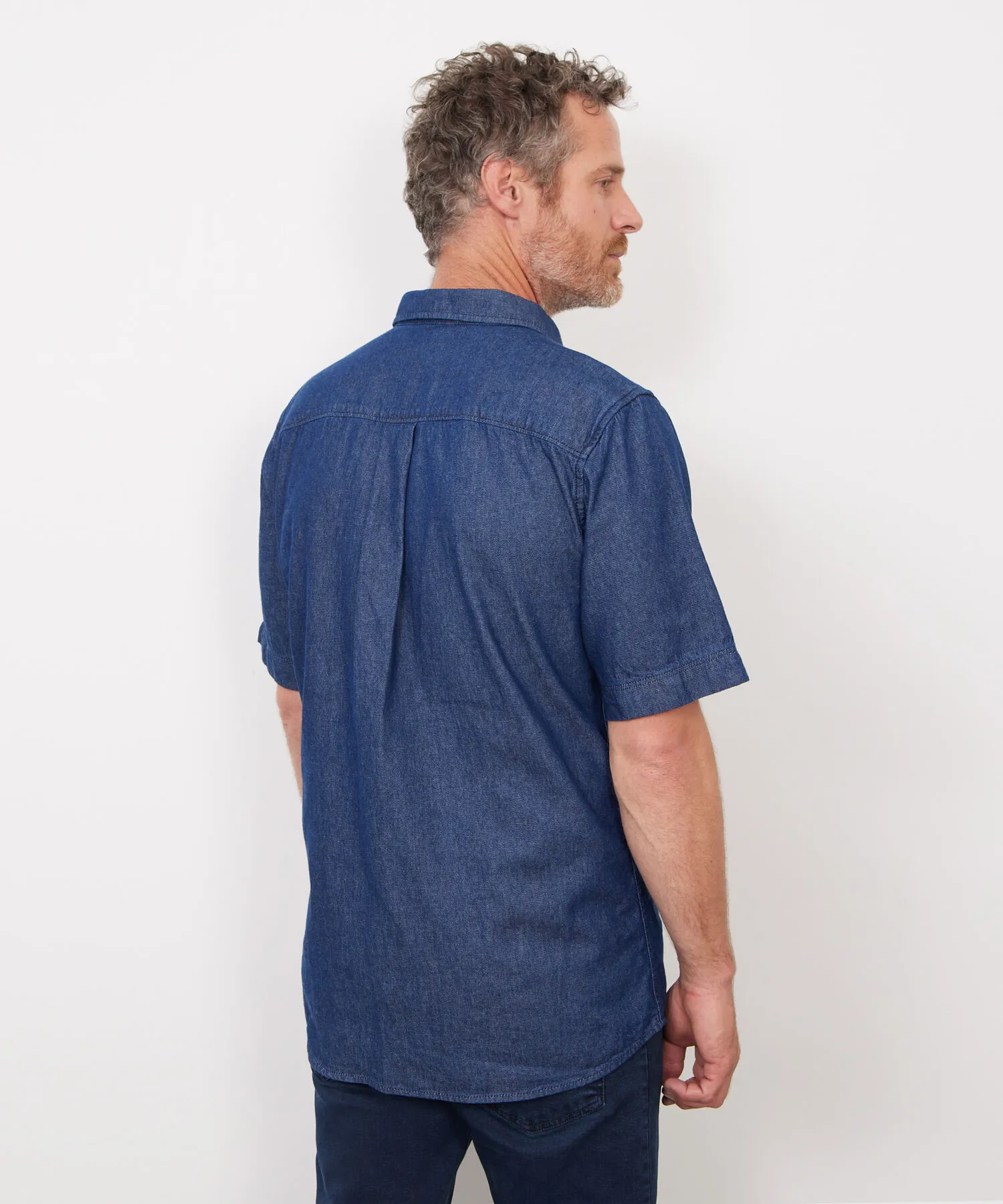 Camisa Manga Corta en Denim-