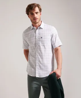 Camisa Preteñida Manga Corta Con Bolsillo Y Silueta Regular Fit-