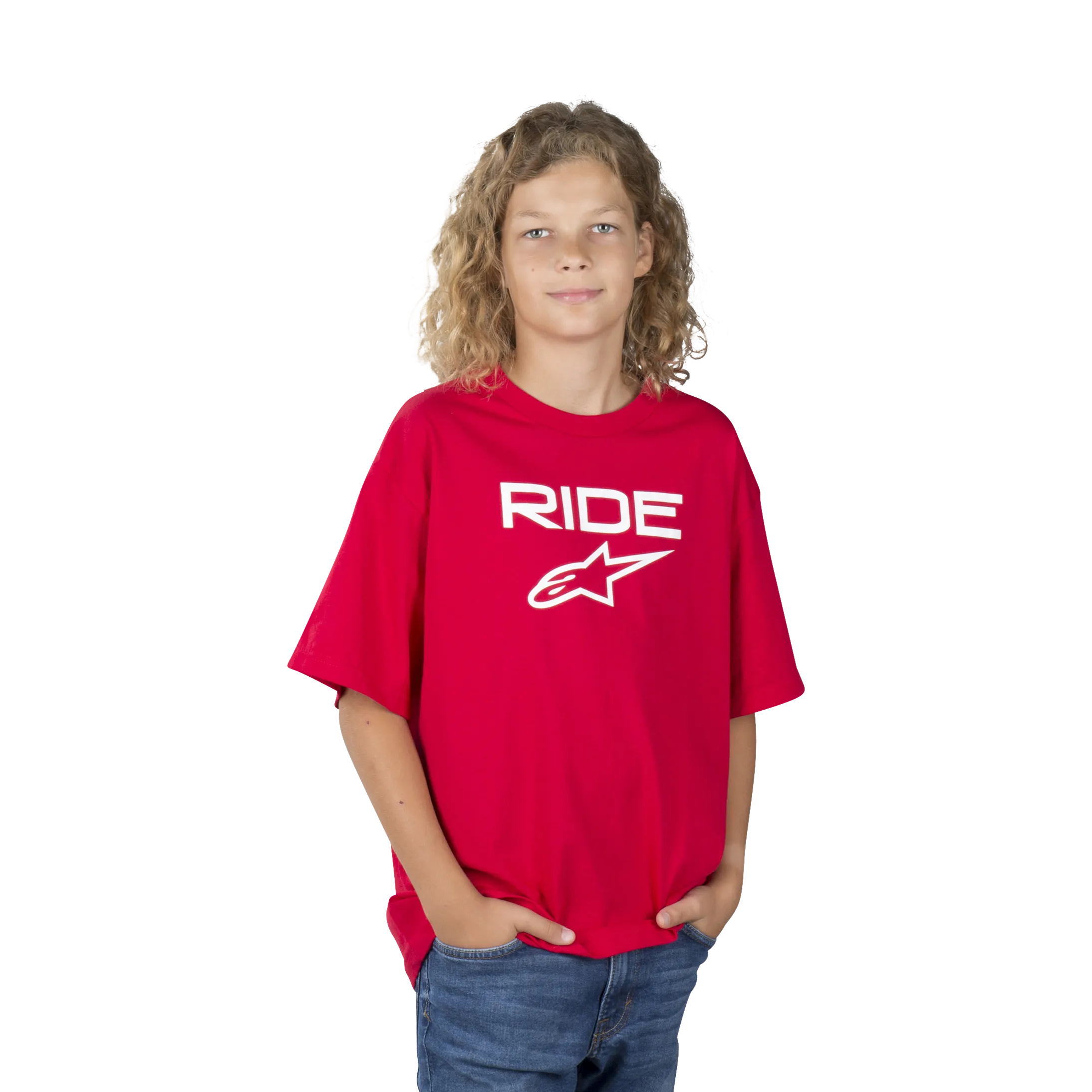 Camiseta Alpinestars Ride 2.0 Niño Rojo-Blanco