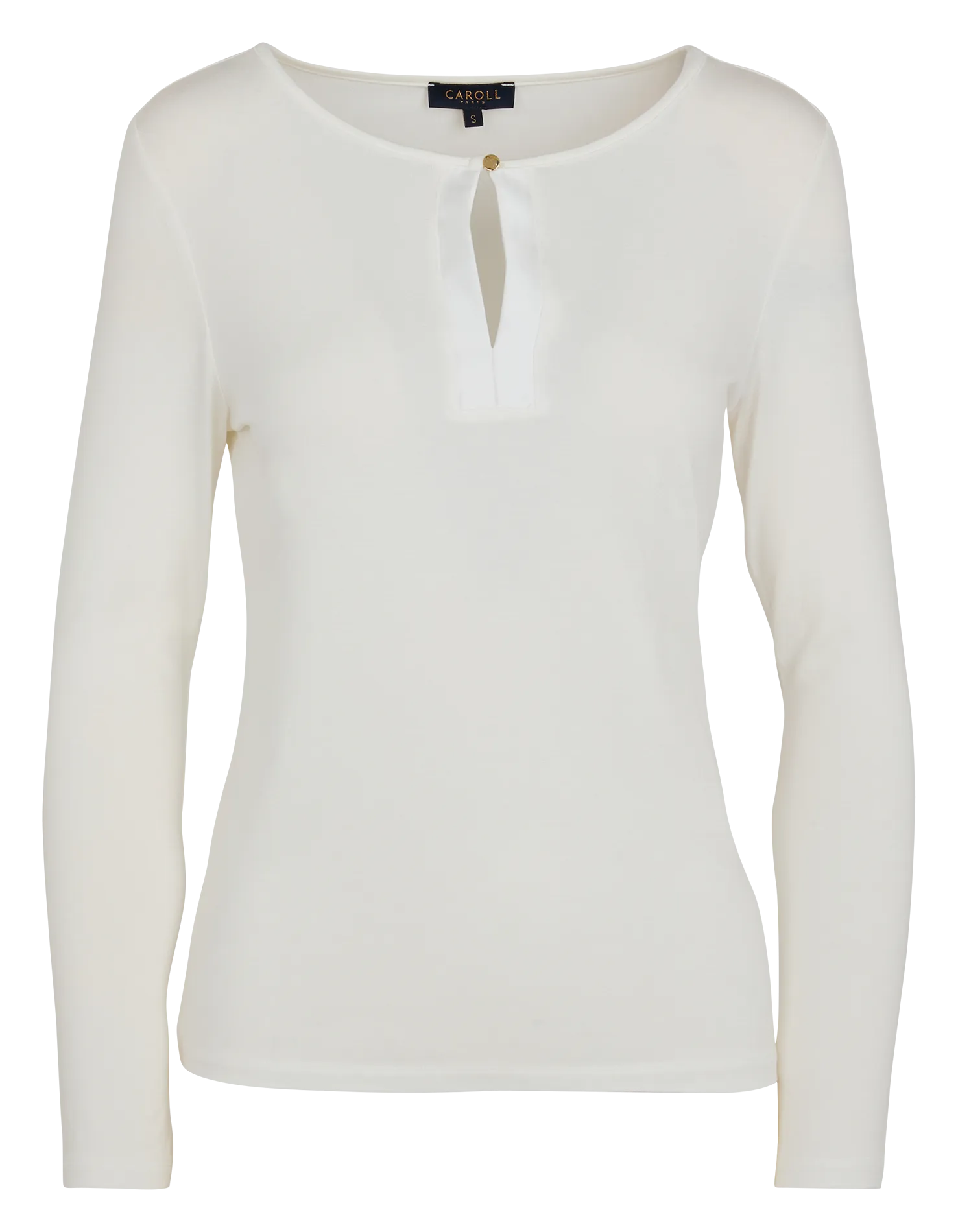 CAROLL TILDI - Camiseta con cuello redondo en blanco