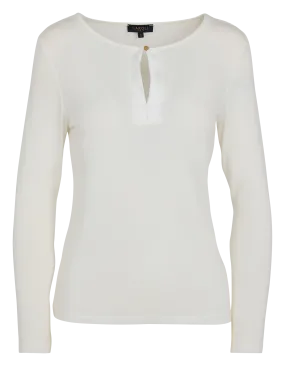 CAROLL TILDI - Camiseta con cuello redondo en blanco