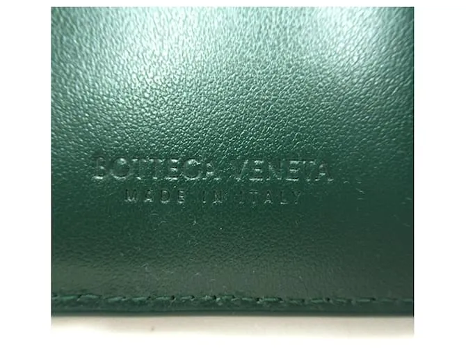 Cartera verde de tres pliegues Bottega Veneta 