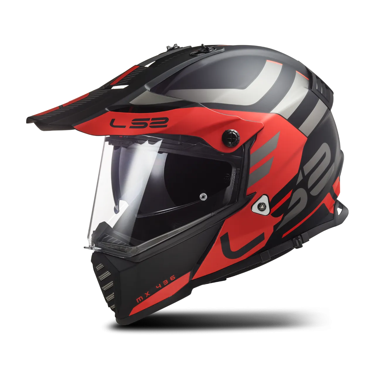 Casco Adventure LS2 MX436 PIONEER EVO Adventurer Negro Mate-Rojo