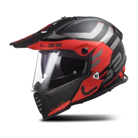 Casco Adventure LS2 MX436 PIONEER EVO Adventurer Negro Mate-Rojo