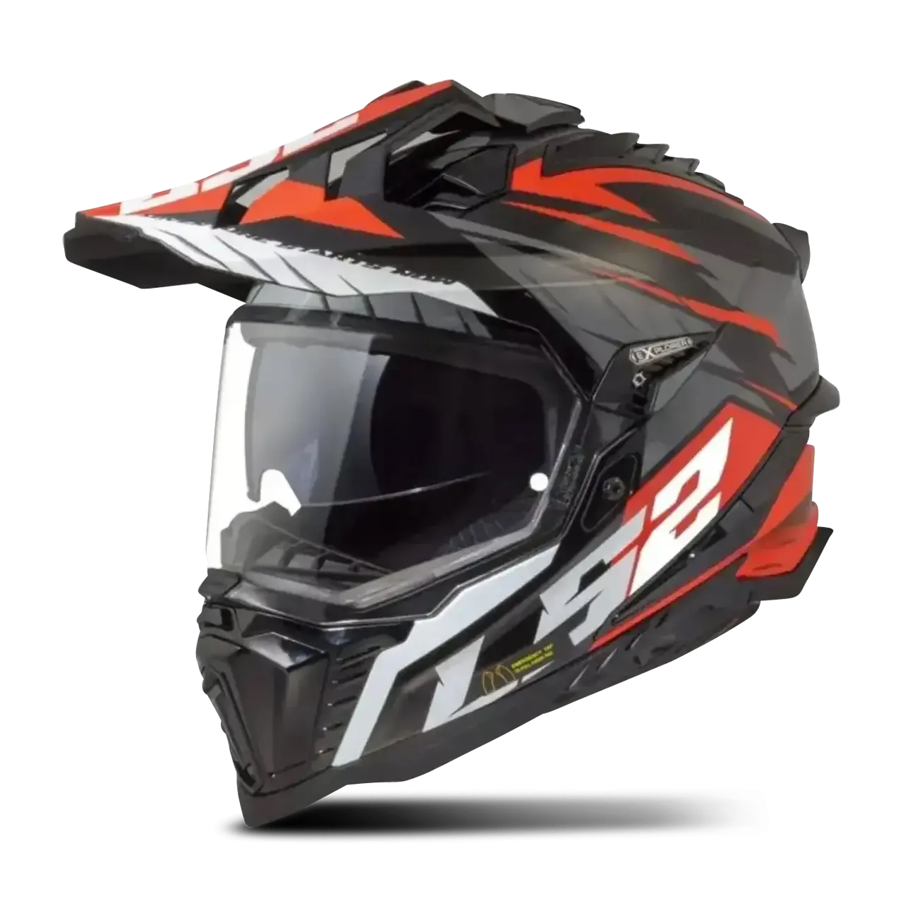 Casco Adventure LS2 MX701 Explorer Spire Negro-Titanio-Rojo 