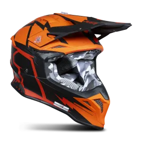 Casco de Cross Just1 J39 Poseidon Naranja-Negro-Rojo 