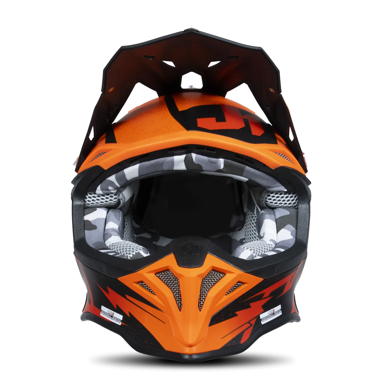 Casco de Cross Just1 J39 Poseidon Naranja-Negro-Rojo 