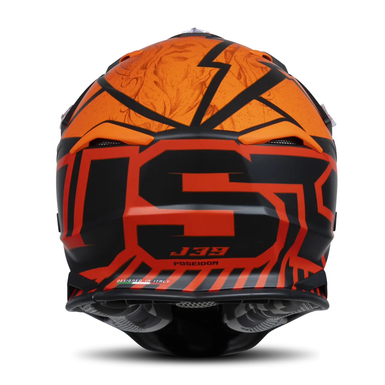 Casco de Cross Just1 J39 Poseidon Naranja-Negro-Rojo 