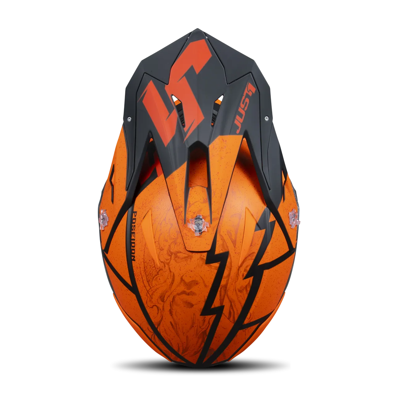 Casco de Cross Just1 J39 Poseidon Naranja-Negro-Rojo 