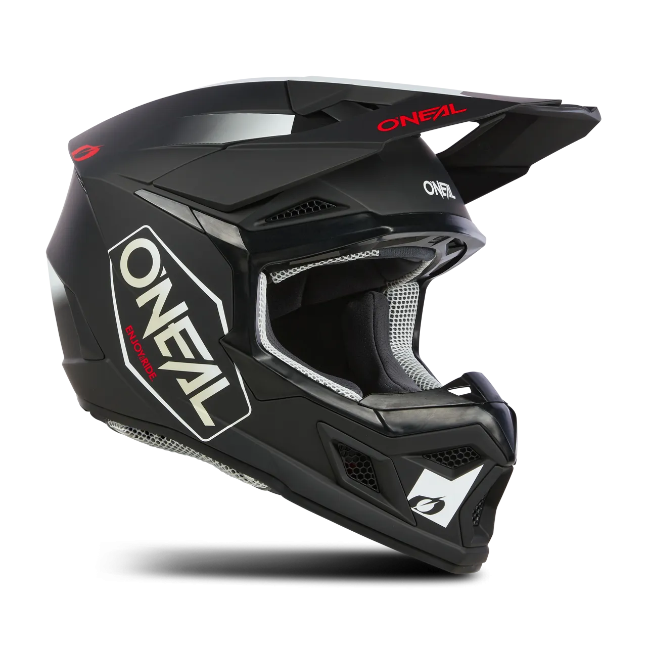 Casco de Cross O'Neal 3SRS Hexx Negro-Blanco-Rojo 