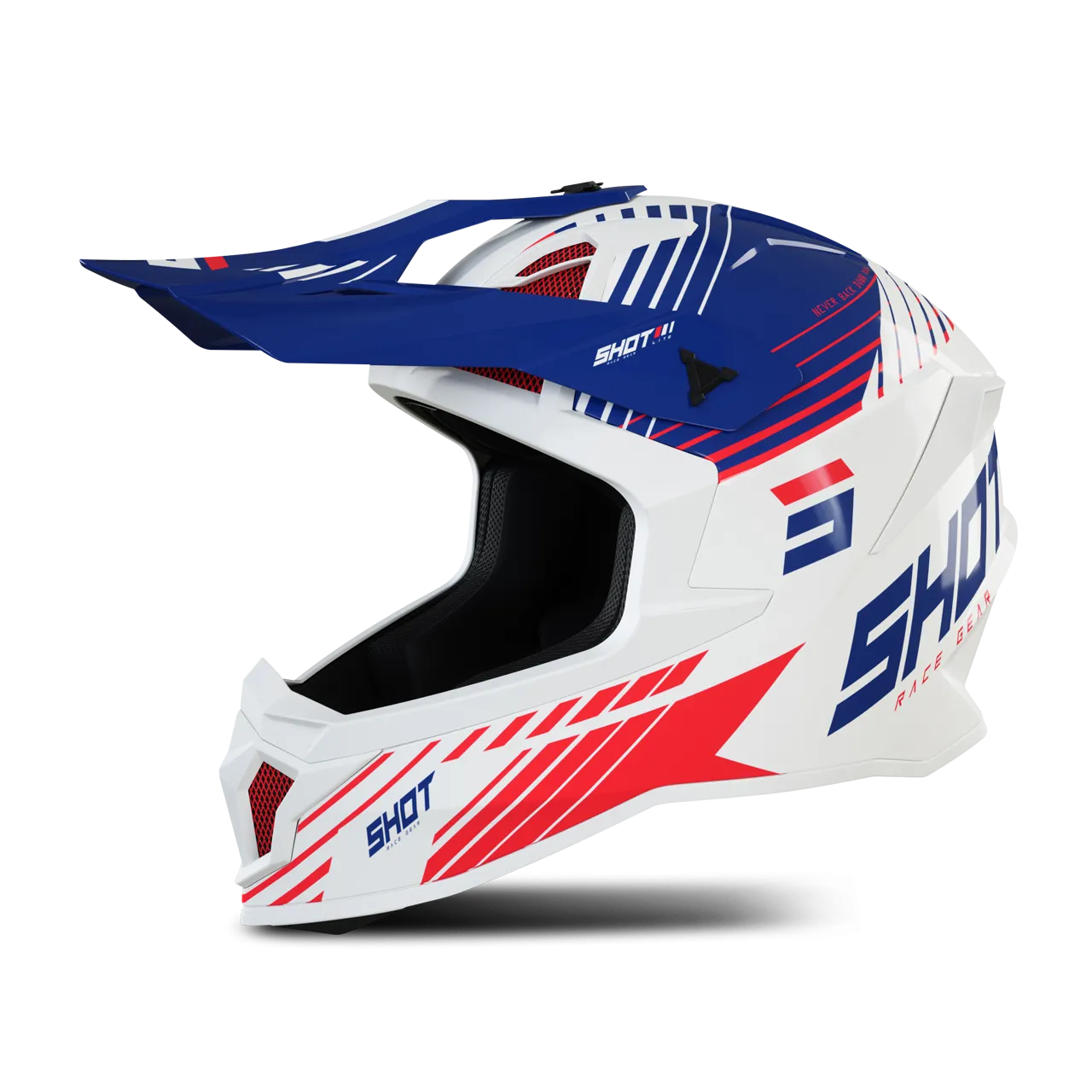 Casco de Cross Shot Lite Fury Azul Marino-Rojo