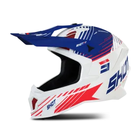 Casco de Cross Shot Lite Fury Azul Marino-Rojo