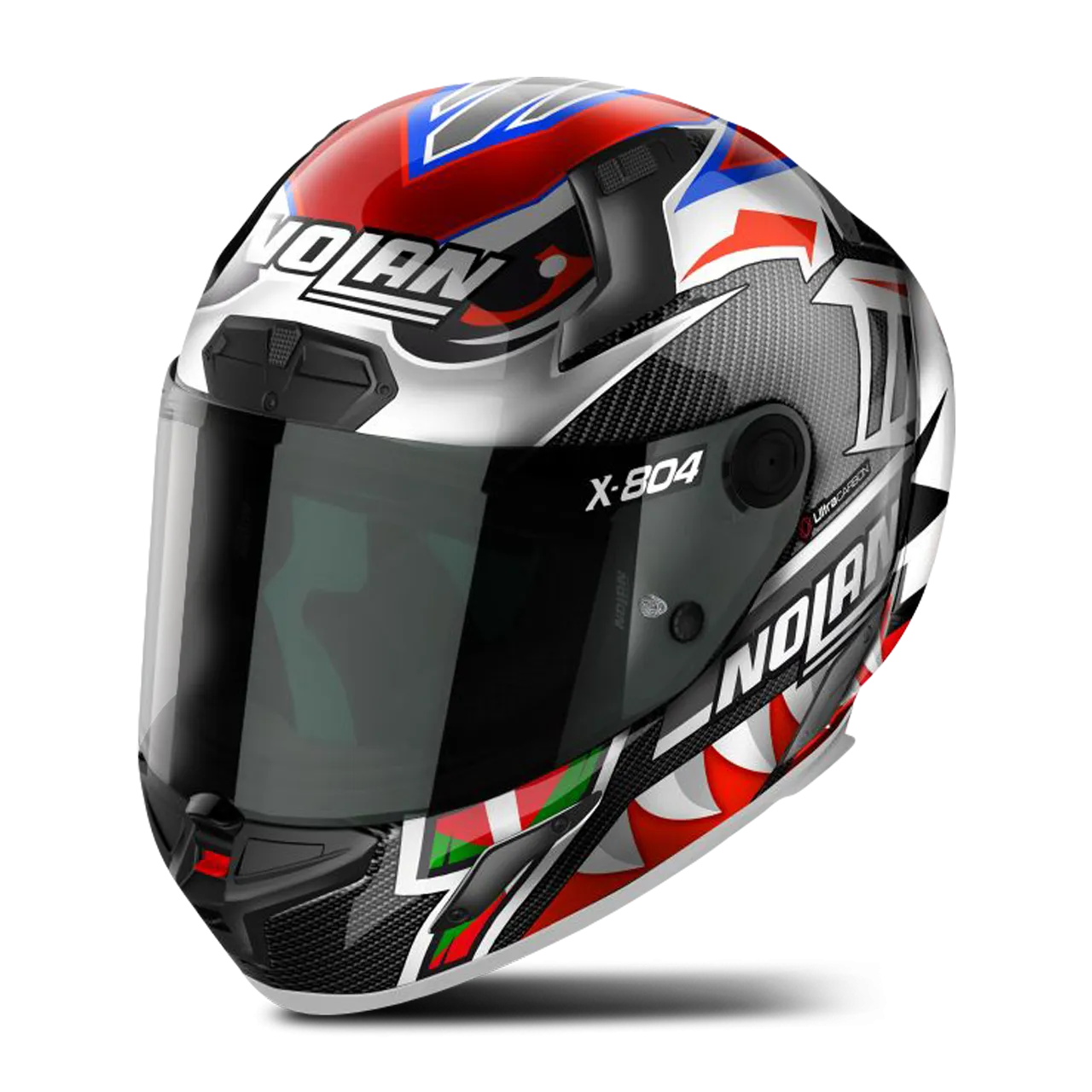 Casco Integral Nolan X-804 RS Ultra Carbon Rojo-Blanco-Azul