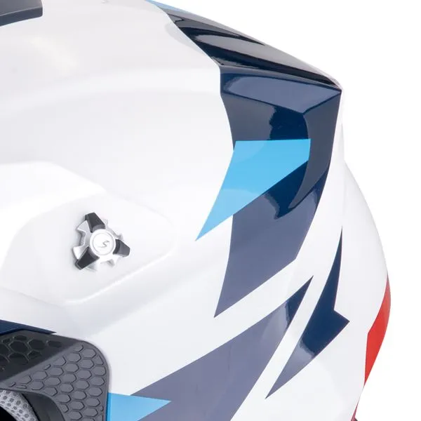 Casco Scorpion VX-16 Evo Air Rod Blanco Rojo Azul 