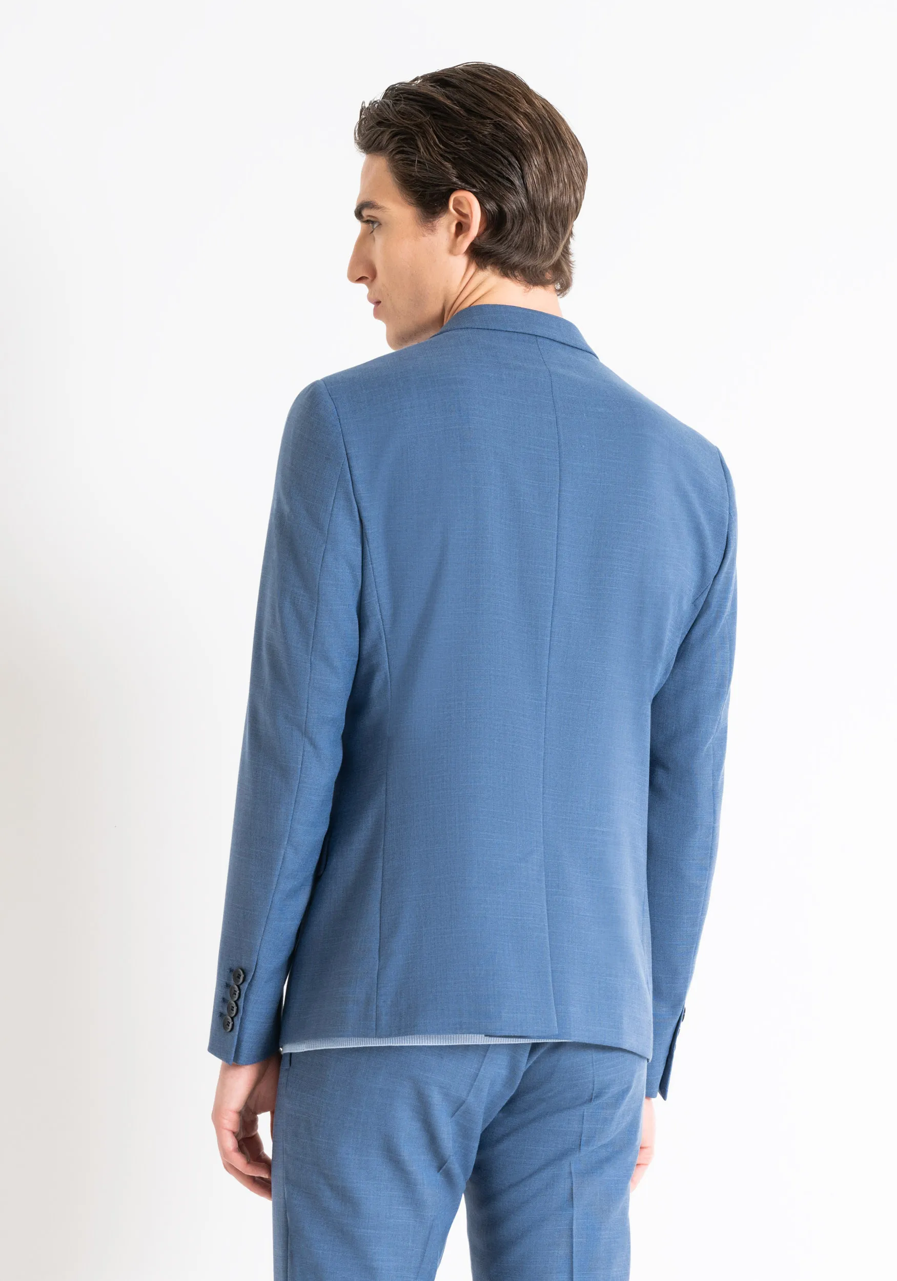 CHAQUETA SLIM FIT «BONNIE» EN TEJIDO MIXTO VISCOSA ELÁSTICO CON EFECTO FLAMEADO