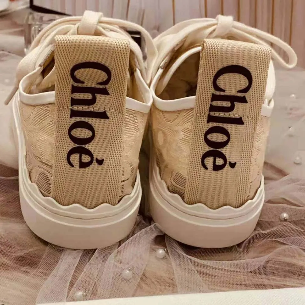 Chloe Mujer Lauren Sneaker de encaje-Sandy