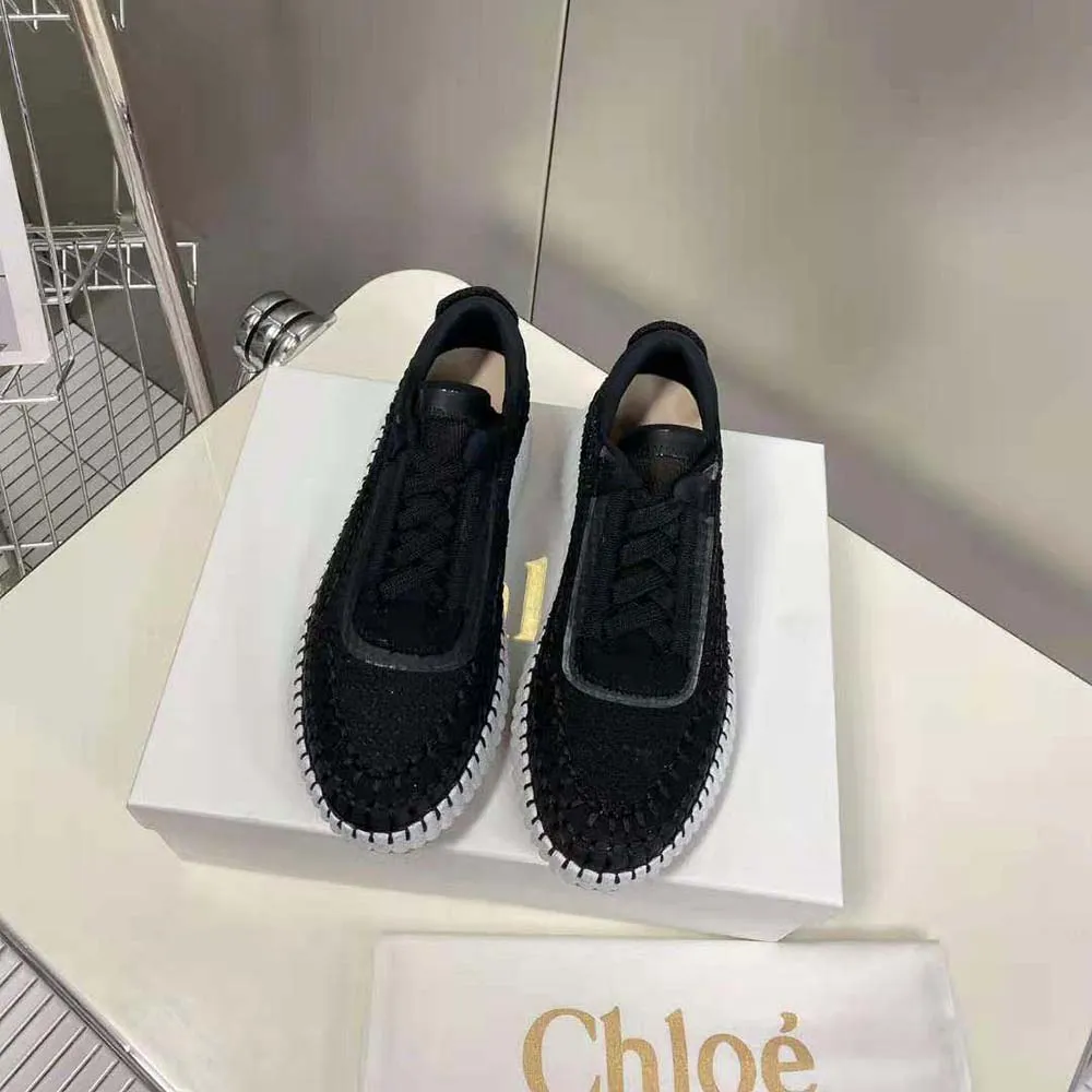 Chloe Mujer Nama Sneaker de Malla Reciclada-Negro