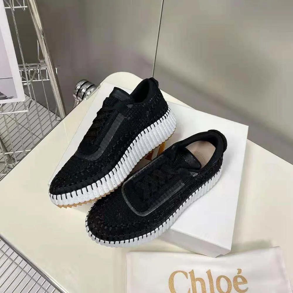 Chloe Mujer Nama Sneaker de Malla Reciclada-Negro