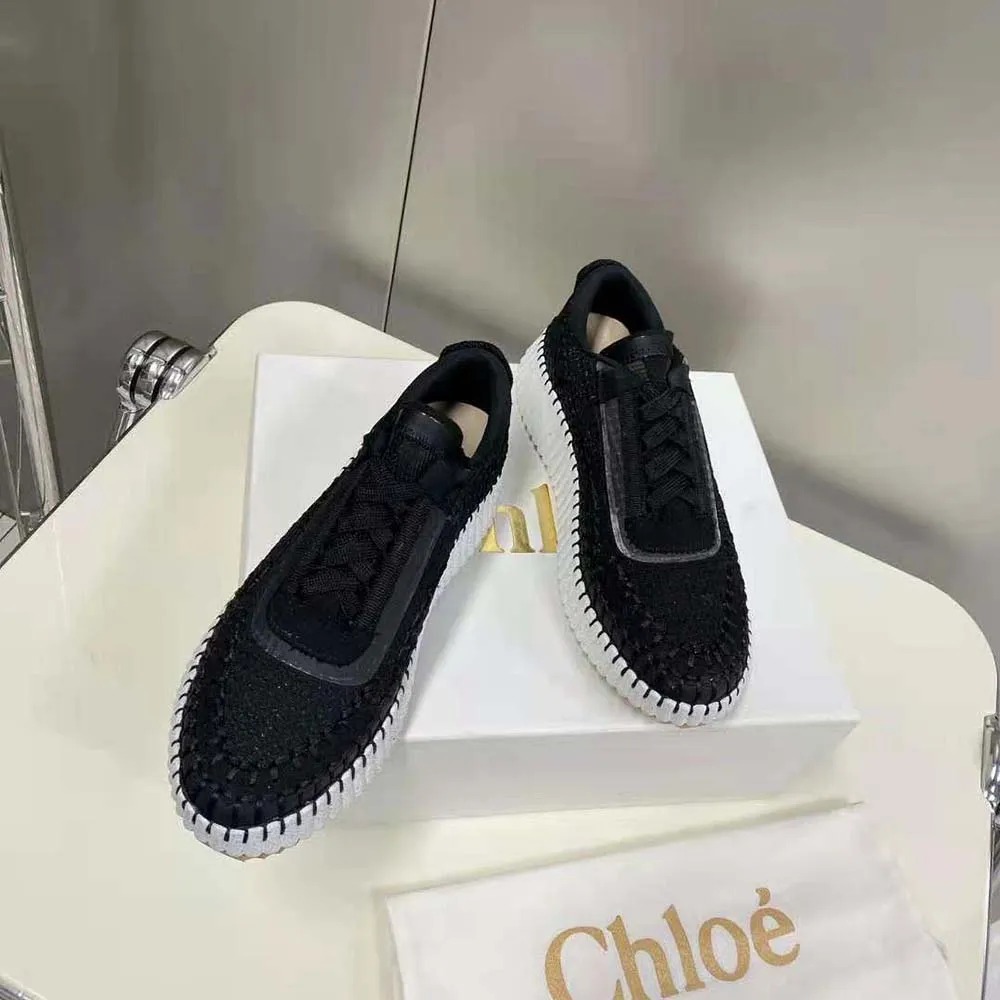 Chloe Mujer Nama Sneaker de Malla Reciclada-Negro