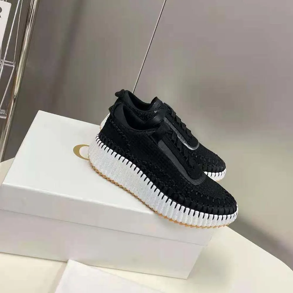 Chloe Mujer Nama Sneaker de Malla Reciclada-Negro