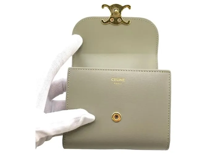 Céline Cartera pequeña con solapa Triomphe Celine Verde 