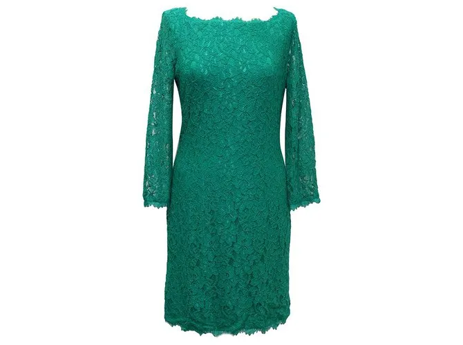 Diane Von Furstenberg DvF Zarita vestido de encaje esmeralda Verde 