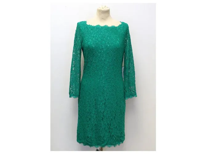 Diane Von Furstenberg DvF Zarita vestido de encaje esmeralda Verde 