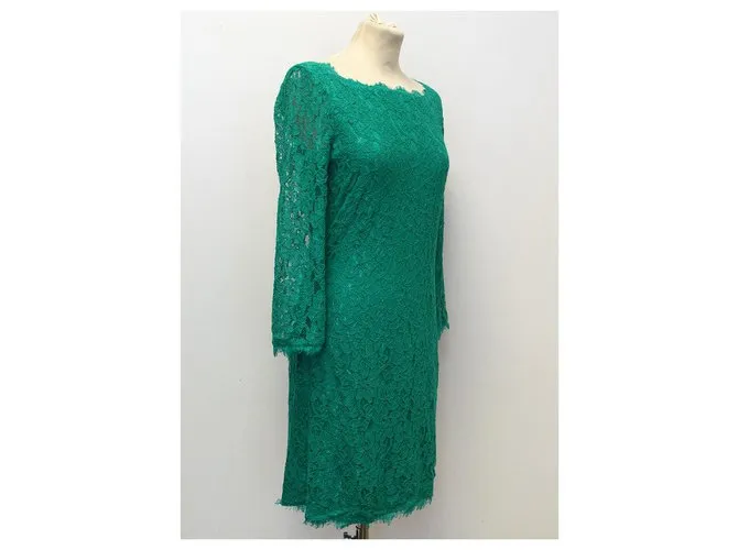 Diane Von Furstenberg DvF Zarita vestido de encaje esmeralda Verde 