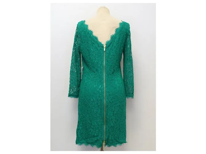 Diane Von Furstenberg DvF Zarita vestido de encaje esmeralda Verde 