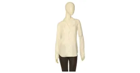 Dsquared2 Blanquecino 100% Camisa de algodón con cuello y botones en la parte delantera Talla superior 40 Blanco 