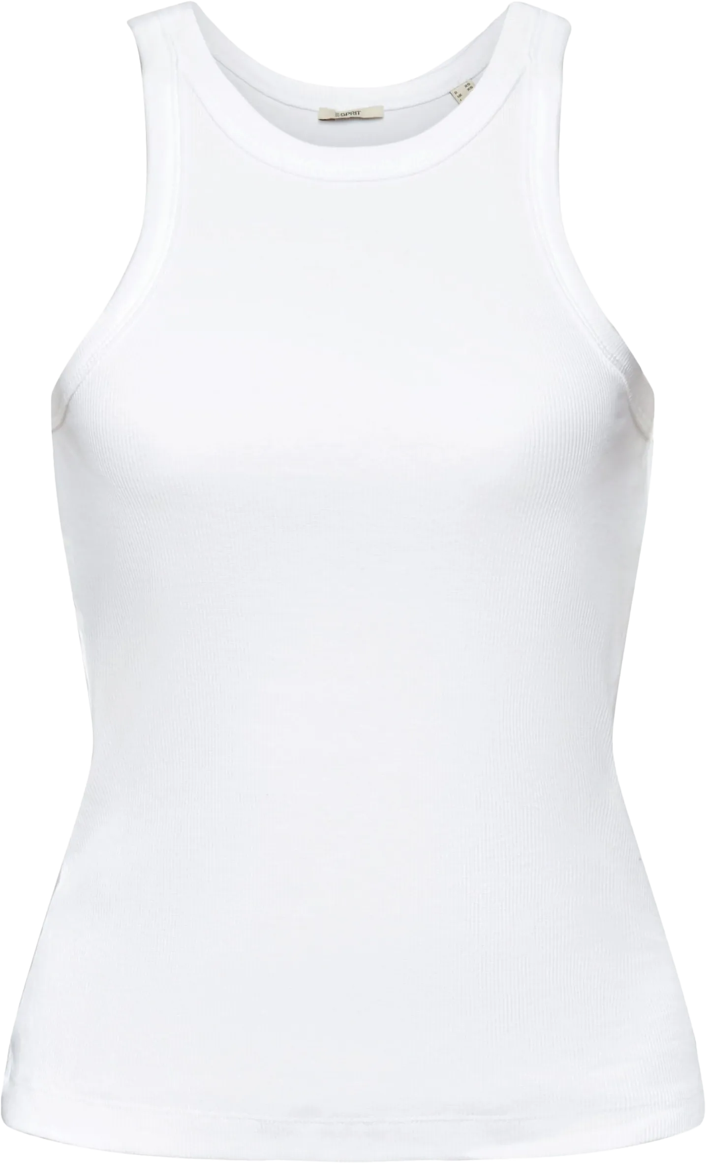 ESPRIT Camiseta de tirantes de mezcla de algodón con cuello redondo en blanco