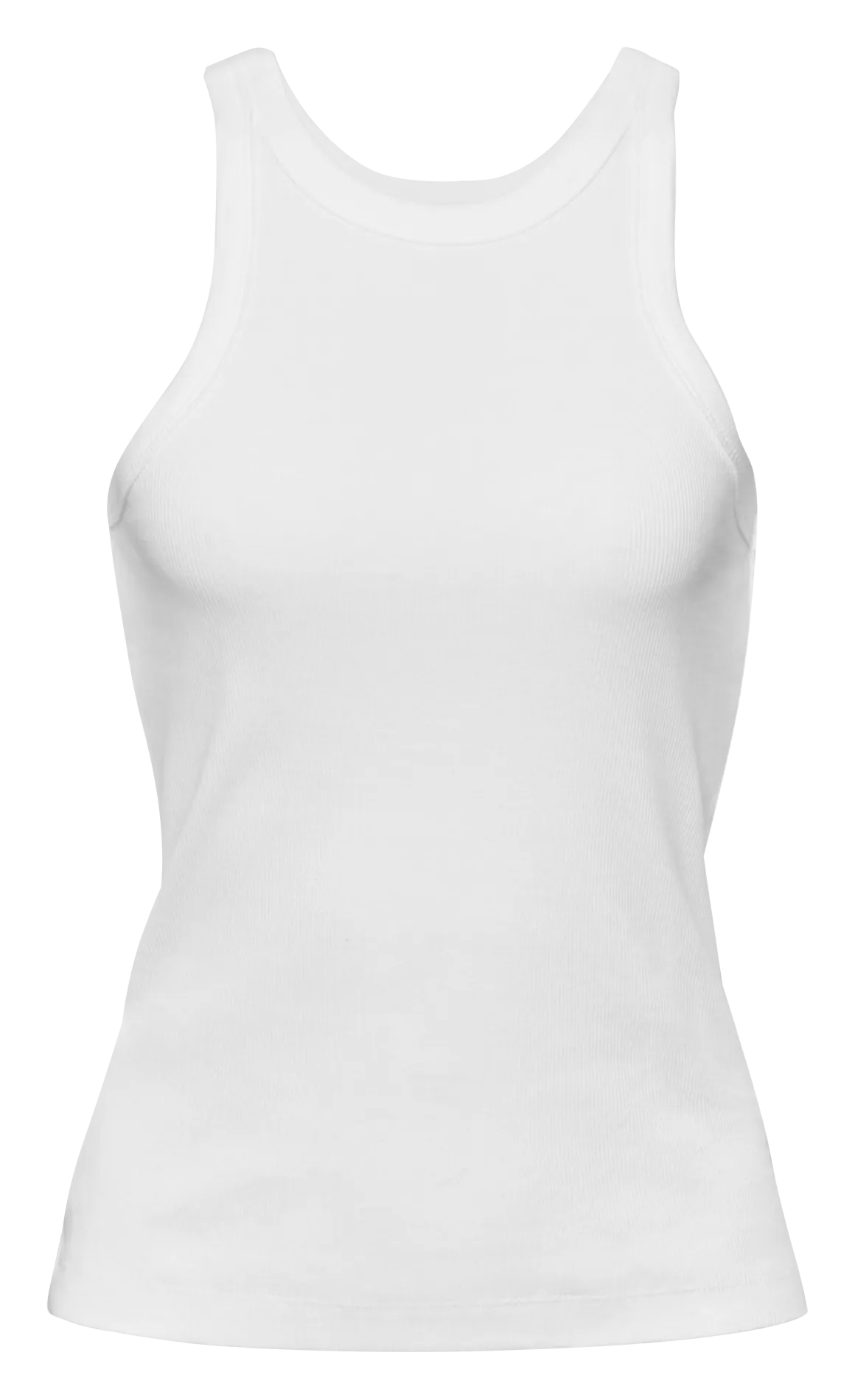 ESPRIT Camiseta de tirantes de mezcla de algodón con cuello redondo en blanco