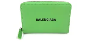 Everyday Monedero de cuero verde Balenciaga 