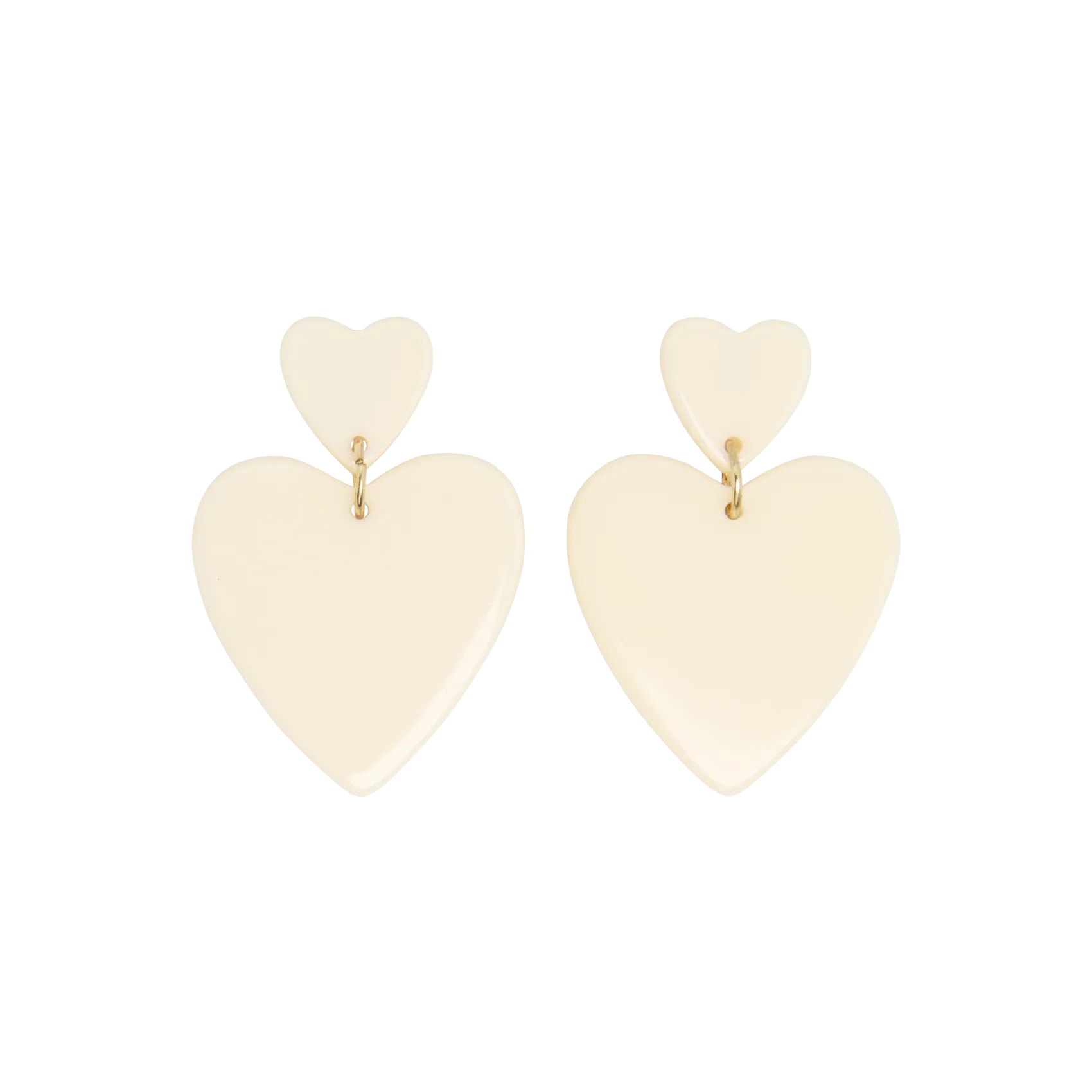 FEEKA MINI THEOPHILE - Pendientes doble corazón en blanco