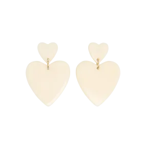 FEEKA MINI THEOPHILE - Pendientes doble corazón en blanco