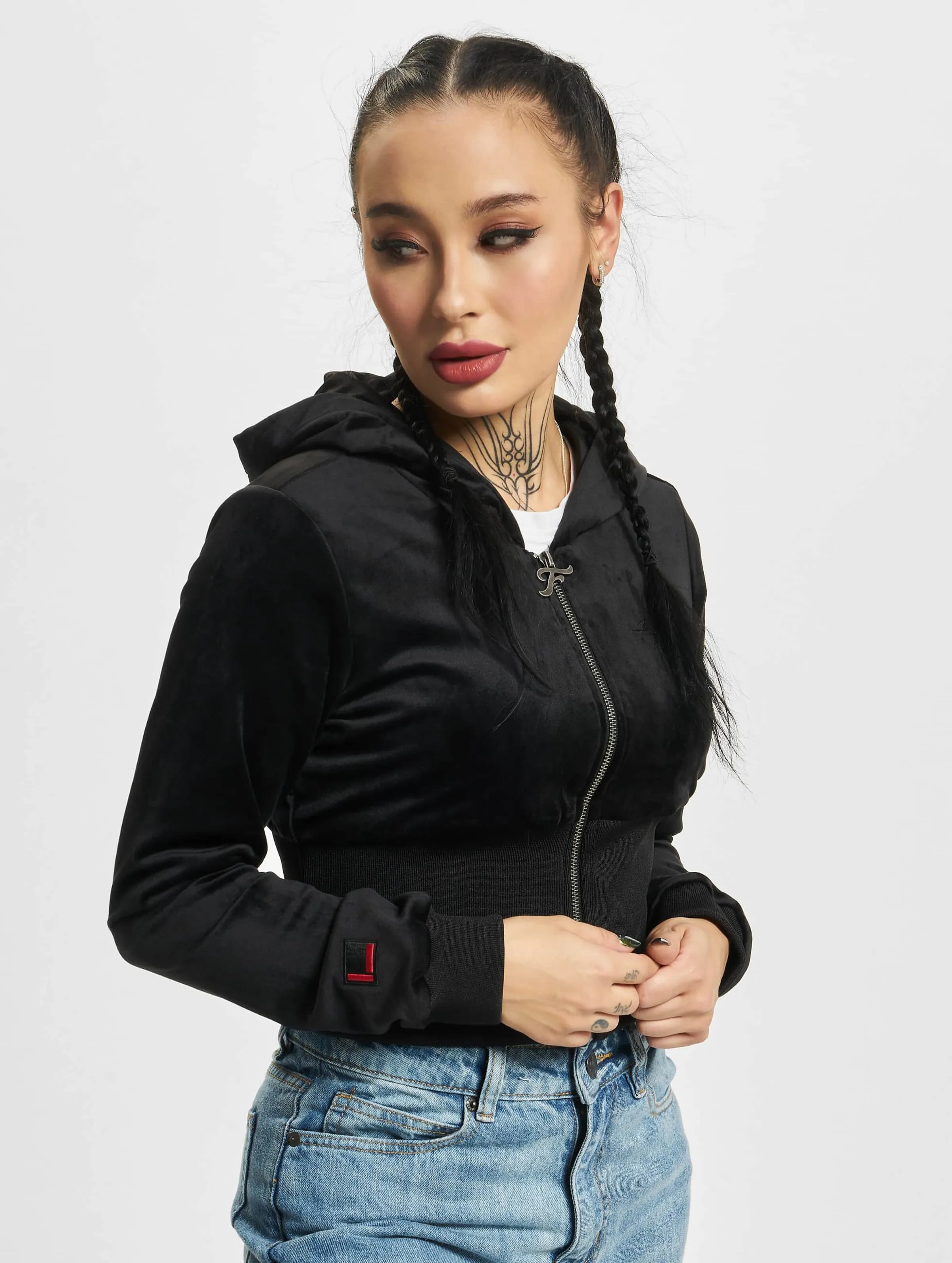 Fubu FW223-007-1 Signature Velours Zip Hoodie black