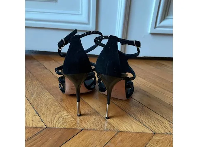 GIUSEPPE ZANOTTI Sandalias T.UE 38.5 cuero Negro 