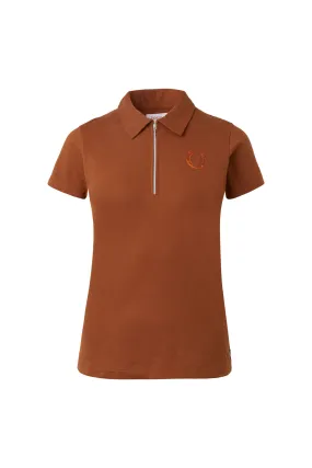 Horze Camisa Polo de Algodón y Mangas Cortas para Mujer Amy